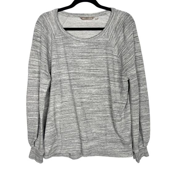 Athleta Small Marled Heather Gray Bandha Yoga Pullover Sweatshirt Modal Lyocell - Picture 1 of 9